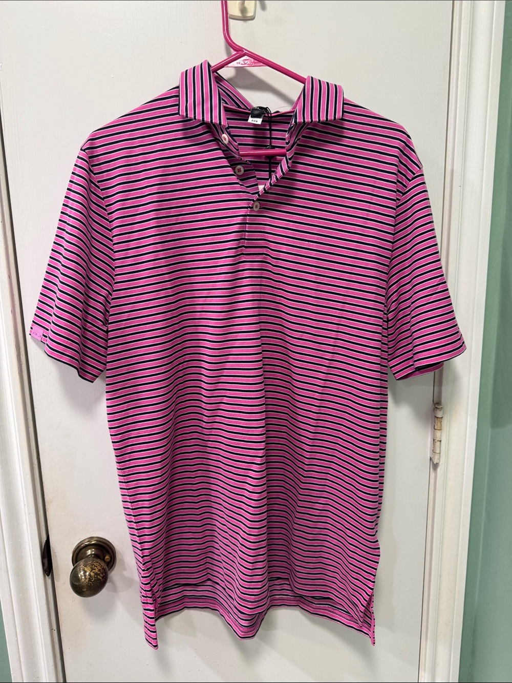 Ralph Lauren Pink and Black Striped Polo